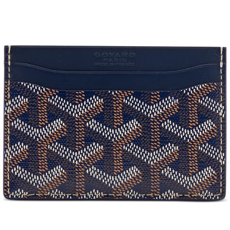 goyard card holder chevron navy|GOYARD Goyardine Saint Sulpice Card Holder Navy.